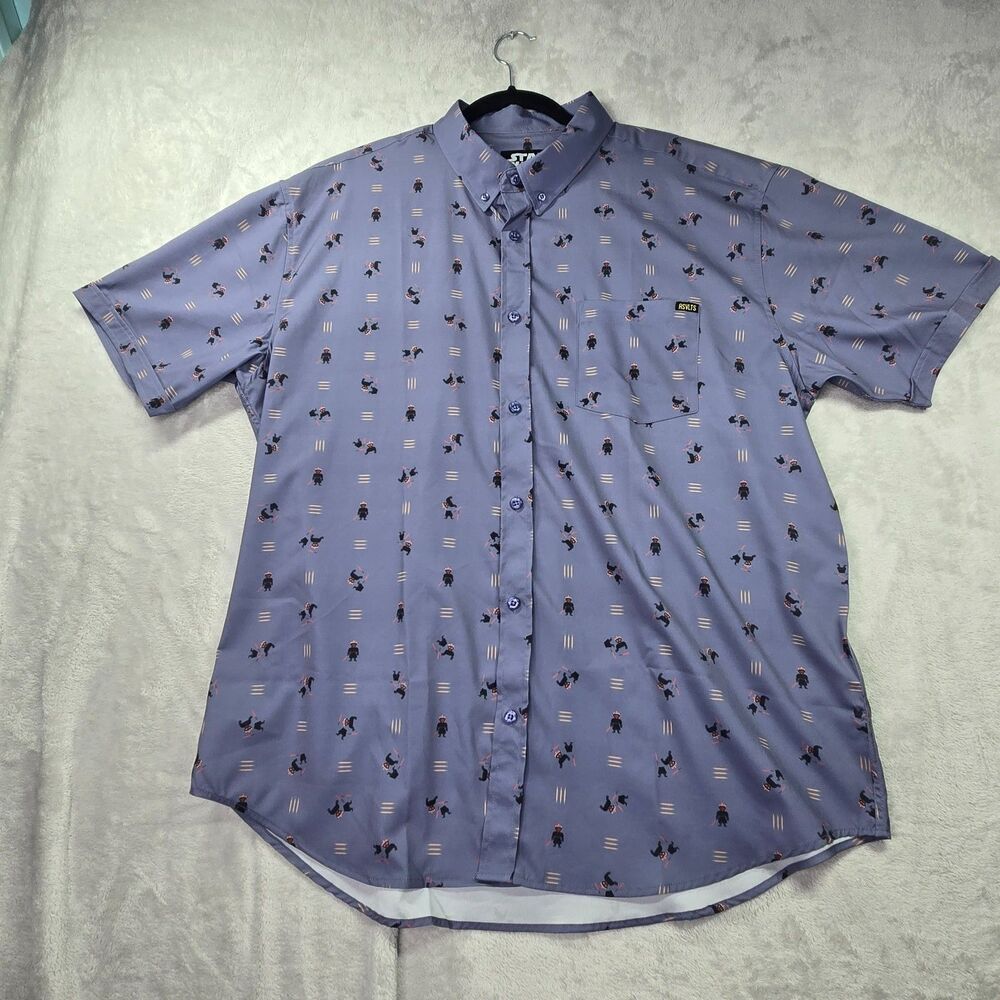 RSVLTS Men's Star Wars Darth Maul'd Shirt Short Sleeve 2XL Kunuflex Button Up